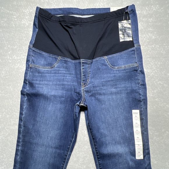 Uniqlo Dark Wash Maternity Extra Stretch Skinny Jeans Size XXL NWT - Picture 3 of 11